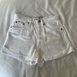 Zara High-Rise White Denim Shorts US 2